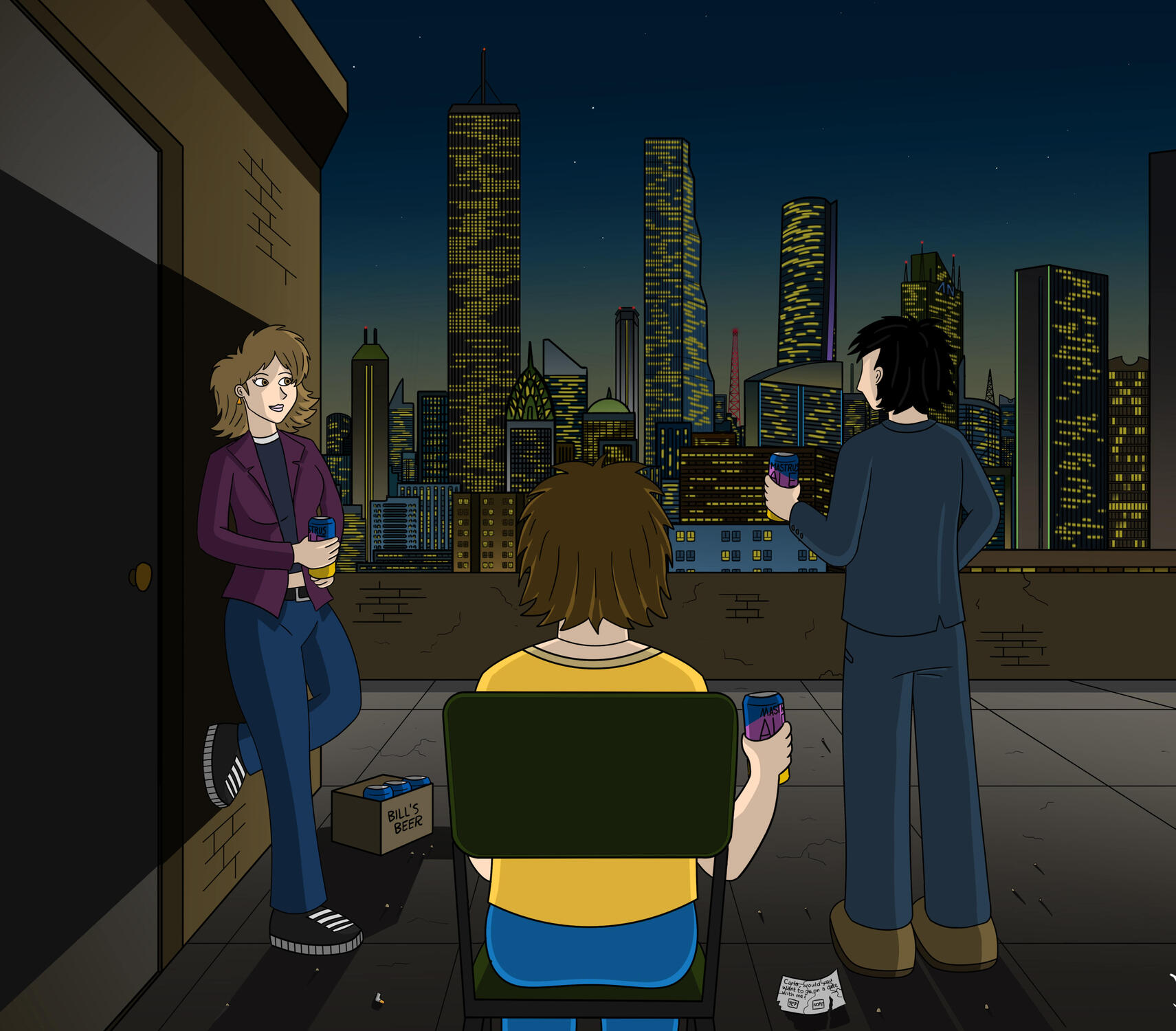 Illustration: Guys drinking beer