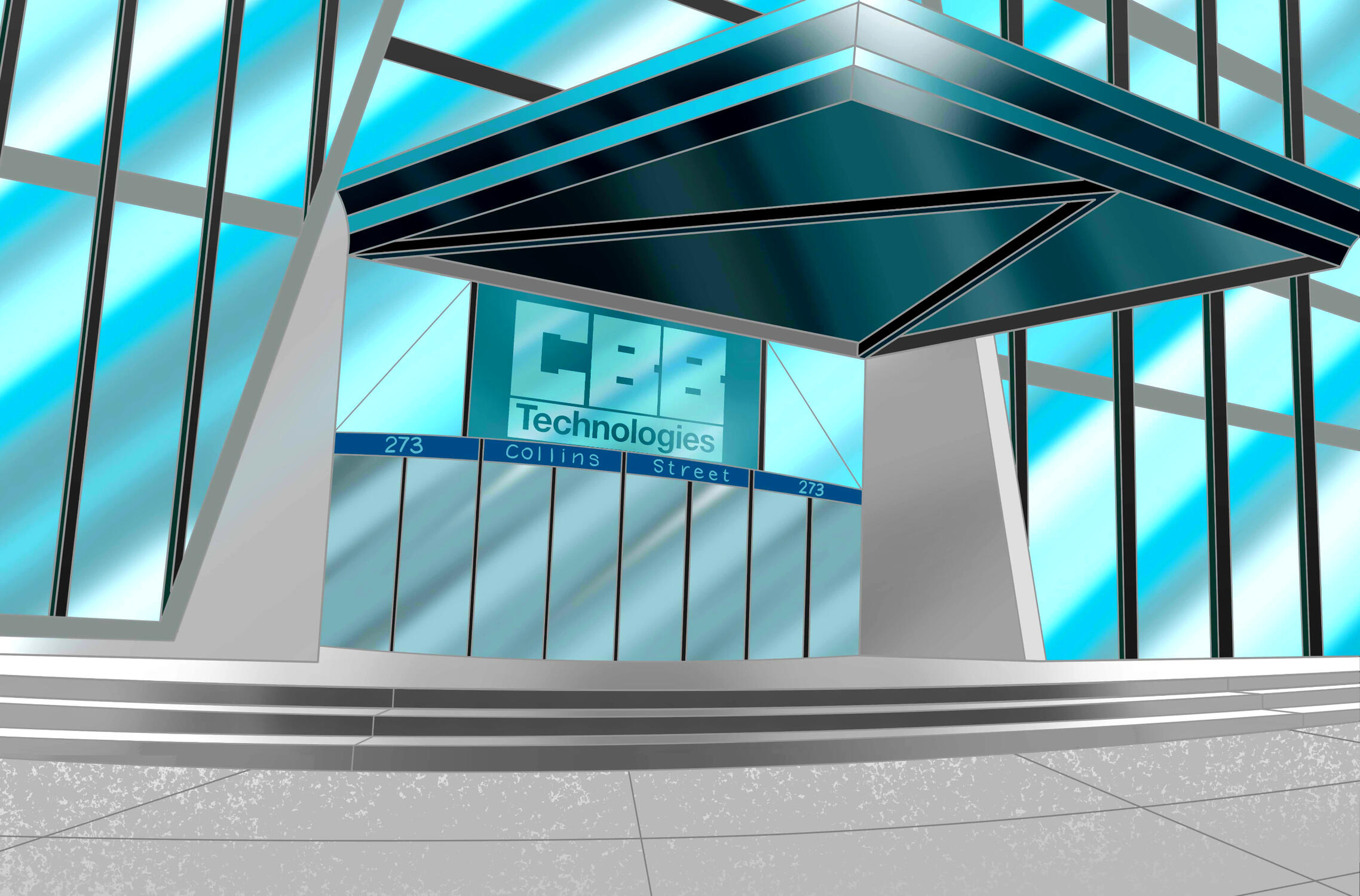 High-tech corp entrance