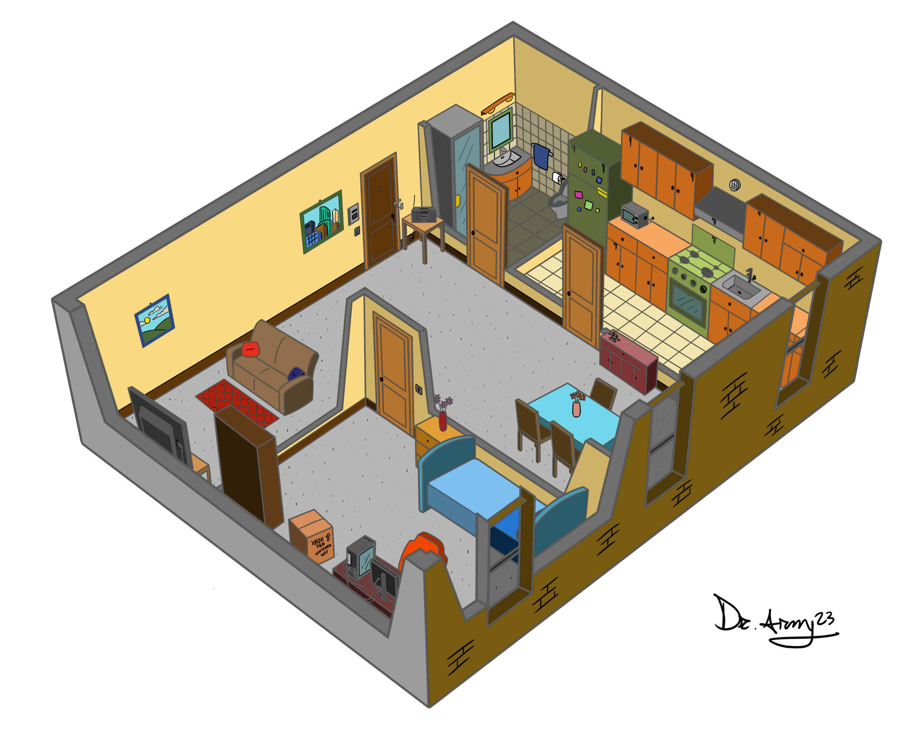 Apartment interior: section